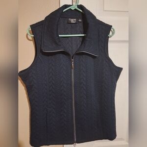 Black Quilted Zip-Up Vest